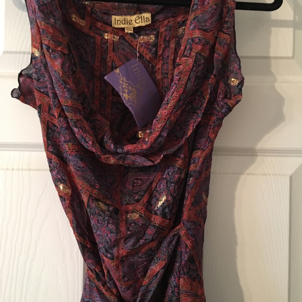 Indie Ella NWT silk wrap top OS